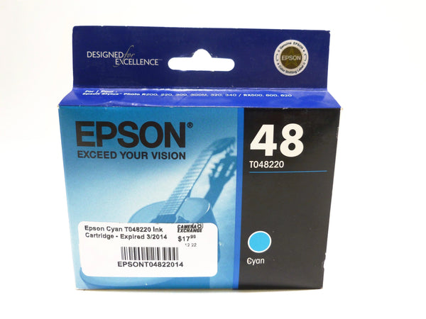 Epson Cyan T048220 Ink Cartridge - Expired 3/2014 Ink Jet Cartridges Epson EPSONT04822014