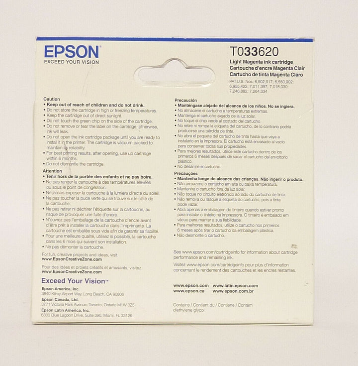 Epson T033620 Light Magenta Ink Cartridge - Expired 10/2011 Ink Jet Cartridges Epson EPSONT033620