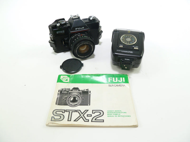 Fuji STX-2 35mm Film Camera with X-Fujinon 50mm f/1.9 FM Lens and Fujica Autostrobo 300X 35mm Film Cameras - 35mm SLR Cameras Fuji 7033265