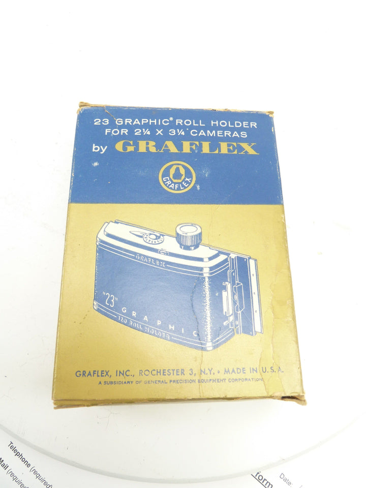 Graflex 23 6X7 120 Roll Film Holder with Dark Slide Medium Format Equipment - Medium Format Film Backs Graflex 11022224