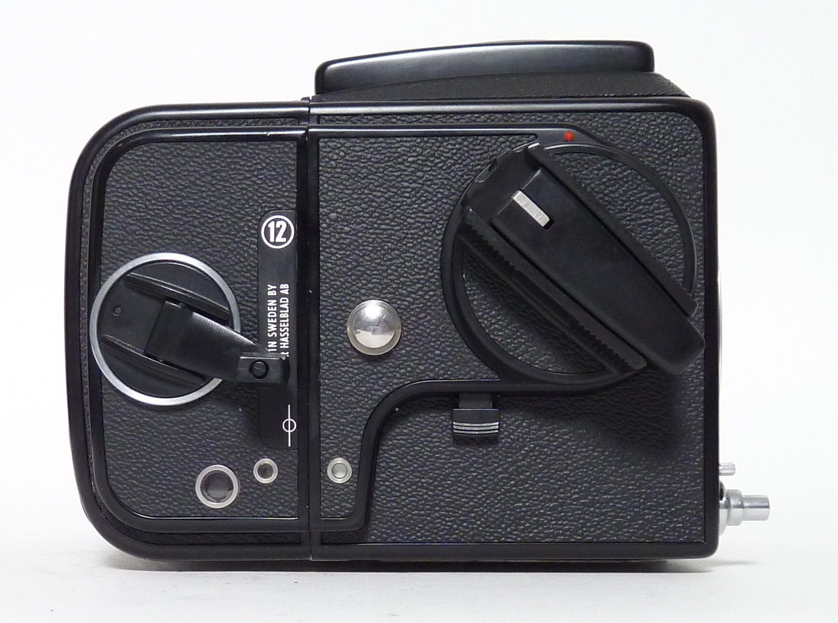 Hasselblad 500 C/M Black with A12 Back - Waist Level Finder - Cross  Focusing Screen