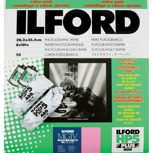 Ilford Multigrade IV RC Glossy Deluxe 8 x 10" Paper & HP5 Plus Film (25 Sheets) Darkroom Supplies - Paper Ilford DI-1180673