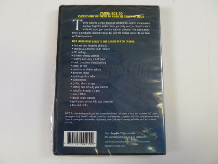 JumpStart DVD Guide for Canon EOS 5D, Never Opened, in Excellent Condition. Books and DVD's Jumpstart AJS00120