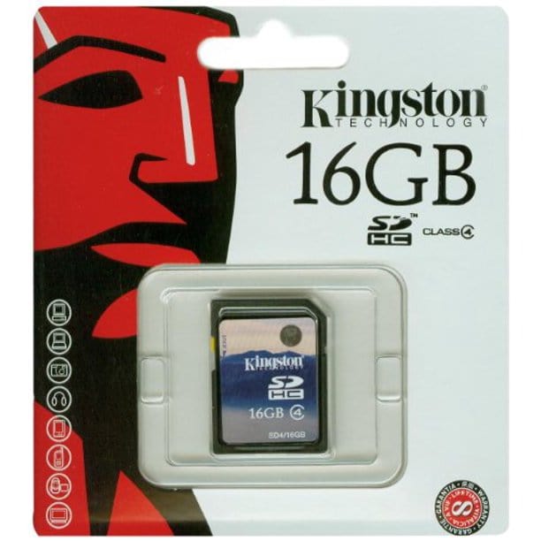Kingston 16GB SDHC Class 4 SD Memory Card Memory Cards Kingston 740617126822