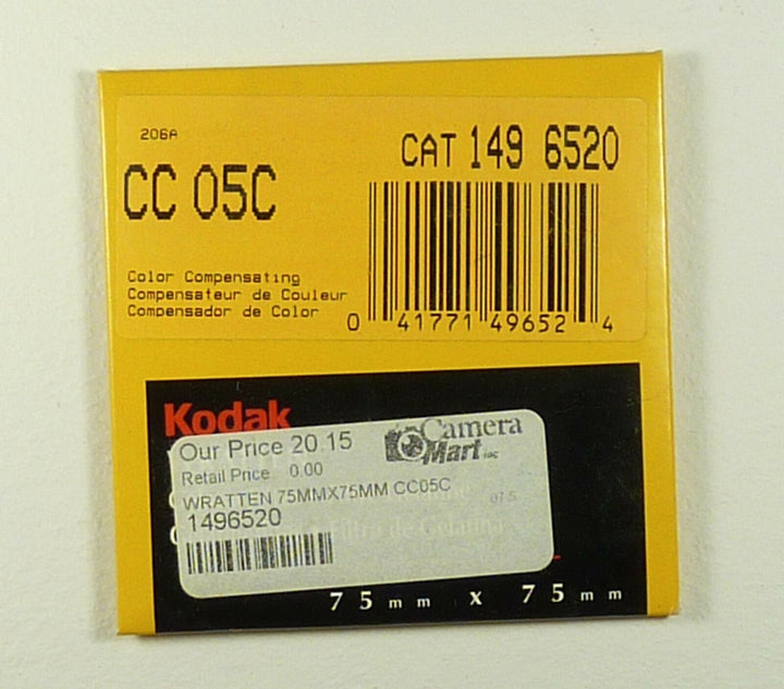 Kodak CC05C Wratten Filter 3 Inch 149-6520 Filters and Accessories Kodak 1496520-1