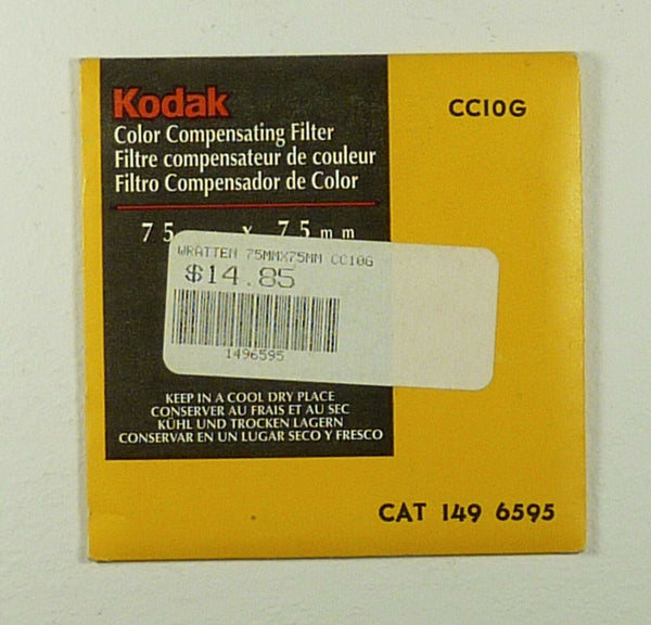 Kodak CC10G Wratten Filter 3 Inch 149-6595 New Filters and Accessories Kodak 1496595