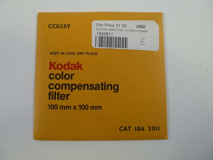 Kodak Wratten 100mm X 100mm CC025Y Filter, Never Opened, in Excellent Condition. Filters and Accessories Kodak 1843911