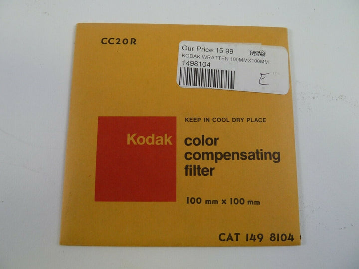 Kodak Wratten 100mm X 100mm CC20R, Never Opened, in Excellent Condition. Filters and Accessories Kodak 1498104