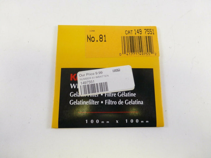Kodak Wratten 81 Gelatin Filter - BRAND NEW! Filters and Accessories Kodak 1497551