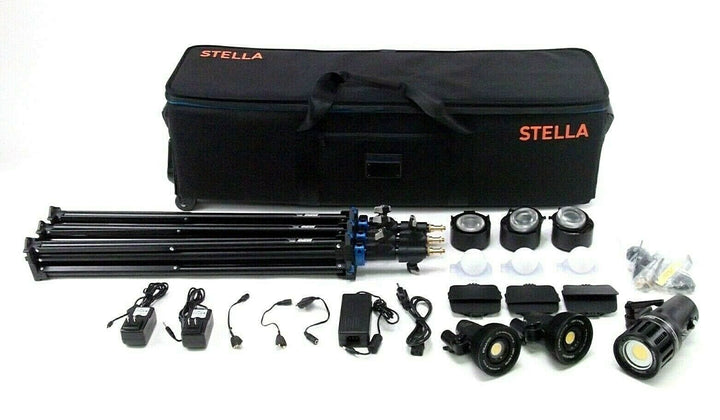 Light and Motion Stella Pro 225 5000 SP/ 2000 3-Light Kit with Accessories in EC Studio Lighting and Equipment - LED Lighting Light and Motion LM860-2250-KD