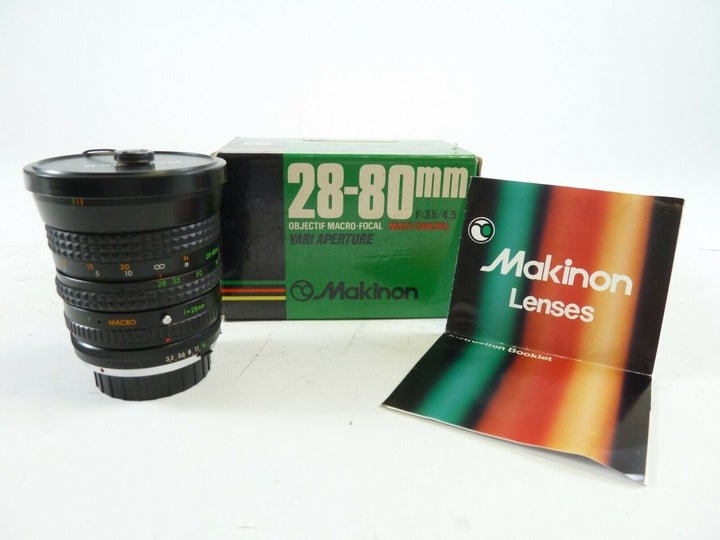 Makinon 28-80mm F/3.5-4.5 for MD Mount in original box & in Excellent Condition Lenses - Small Format - Minolta MD and MC Mount Lenses Makinon 8819146C