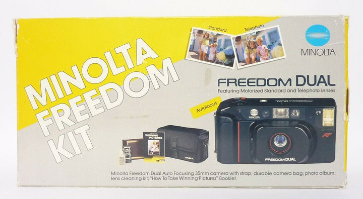 Minolta Freedom Dual 35mm Camera Kit in OEM Box with Accessories, Good Condition 35mm Film Cameras - 35mm Point and Shoot Cameras Minolta 75203080