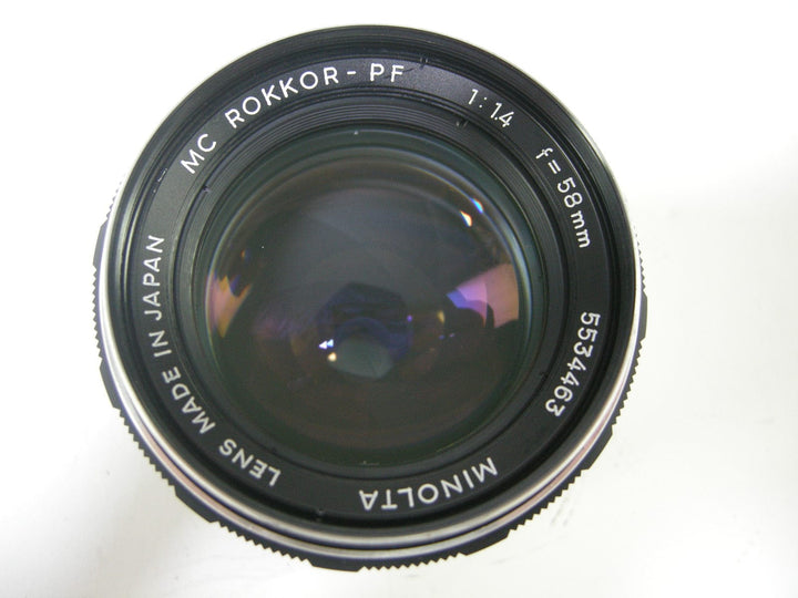 Minolta MC Rokkor-PF 58mm f1.4 Lenses - Small Format - Minolta MD and MC Mount Lenses Minolta 5534463