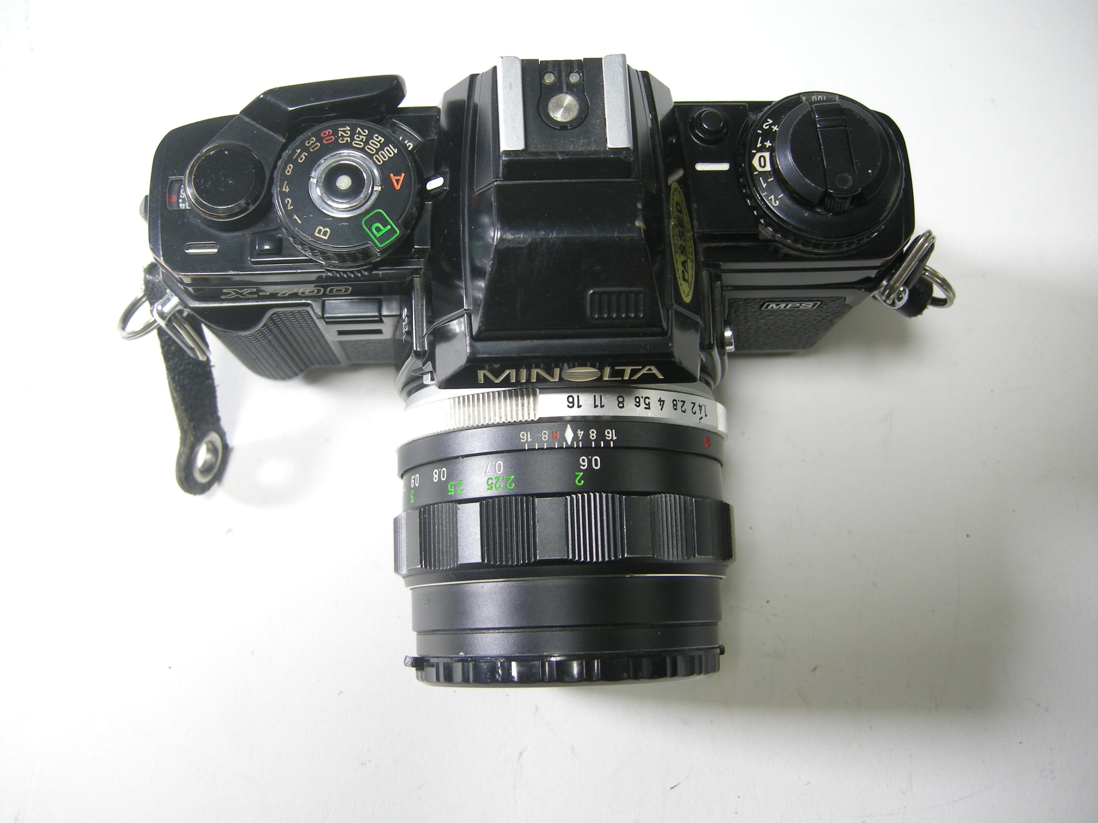Minolta X-700 35mm SLR w/MC Rokkor-PF 58mm f1.4 – Camera Exchange