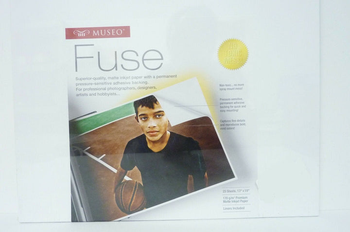Museo Fuse 13x19 25 Sheets Matte Inkjet Paper with Adhesive Backing Ink Jet Paper Museo MUSEO9843