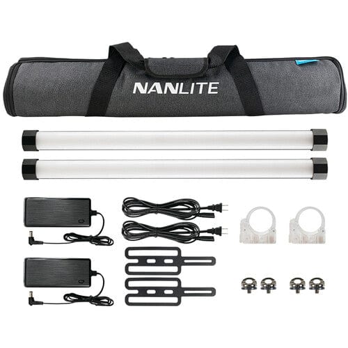 Nanlite PavoTube II 30X 4' RGBWW LED Pixel Tube with Internal Battery 2 Light Kit Studio Lighting and Equipment - LED Lighting Nanlite MACPT30X2KIT