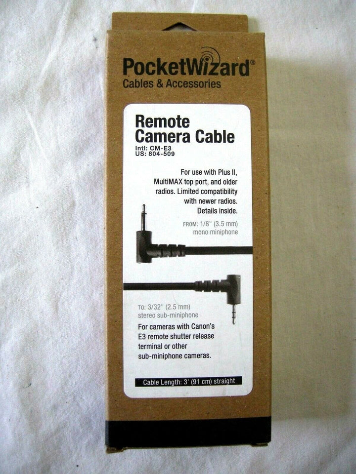NEW Pocket Wizard Cable 804-509 CM-E3 Canon E3 Shutter Release Terminal, 804509 PocketWizard PocketWizard PW804509