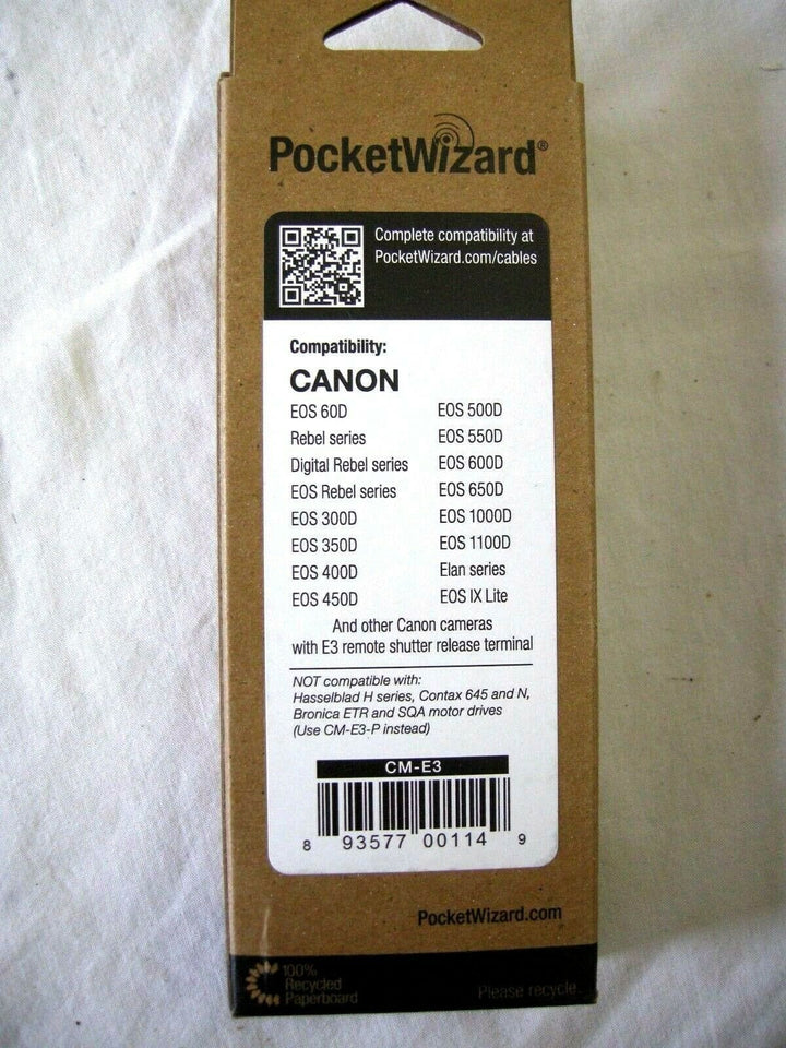 NEW Pocket Wizard Cable 804-509 CM-E3 Canon E3 Shutter Release Terminal, 804509 PocketWizard PocketWizard PW804509