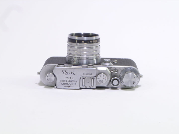 Nicca Type III S Rangefinder Camera w/ Nikkor-H.C 5cm F2 Lens 35mm Film Cameras - 35mm Rangefinder or Viewfinder Camera Nicca 59753