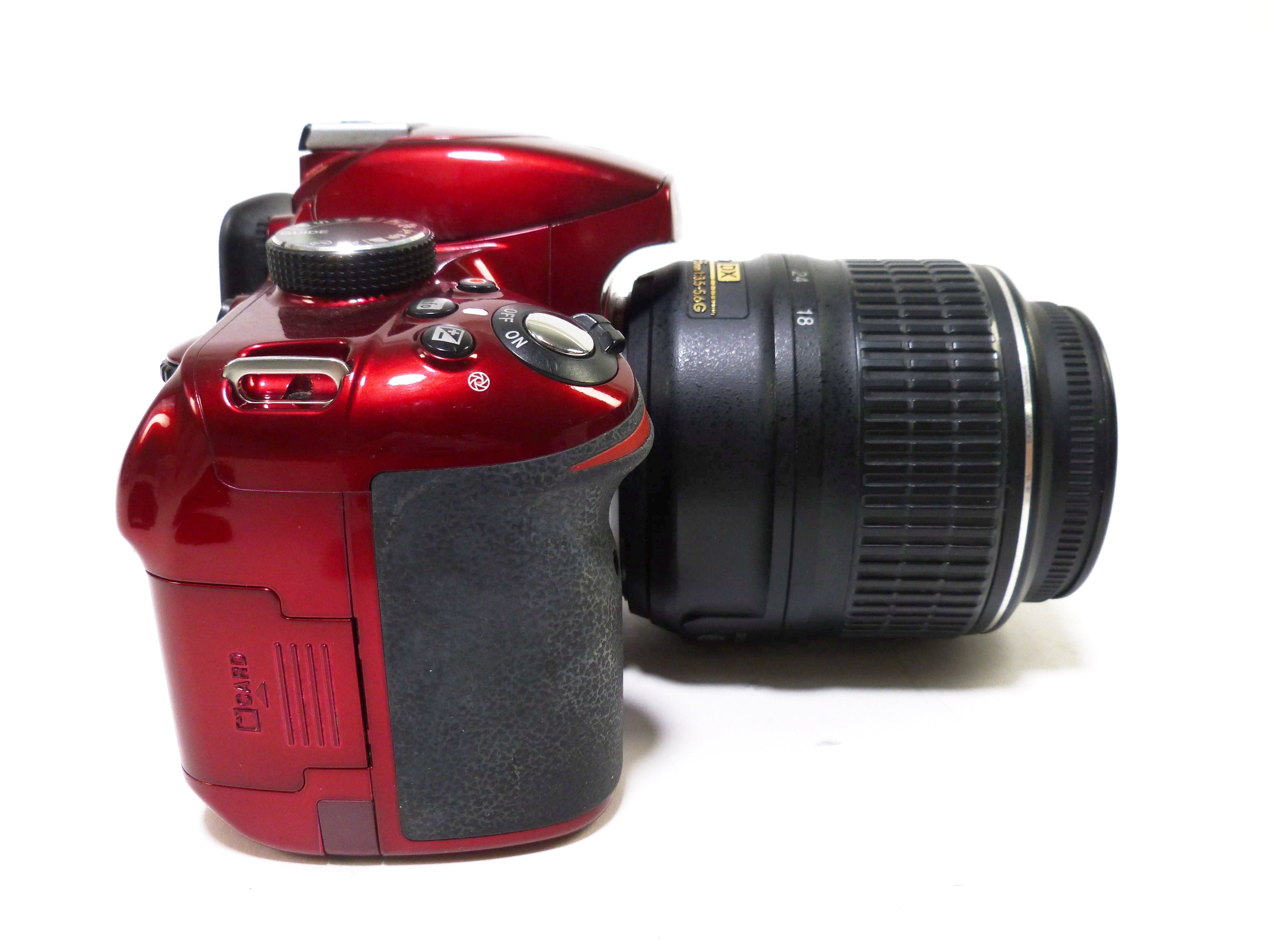 Nikon D3200 Red Body Shutter Count - 9845 with 18-55mm f/3.5-5.6