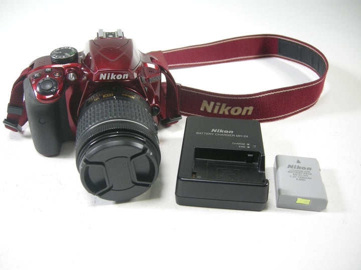 Nikon D3400 24.2mp Digital SLR (Red) w/AF-P 18-55mm f3.5-5.6 G VR S/C 8,307 Digital Cameras - Digital SLR Cameras Nikon 3473325