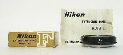 Nikon F Extension Ring Model E-2 with Original Box & User Guide Macro and Close Up Equipment Nikon NIKONE2