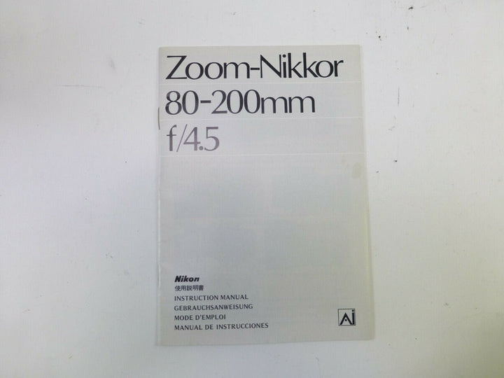 Nikon Zoom-Nikkor 80-200mm F/4.5 Lens being sold As-Is or for Parts Only! Lenses - Small Format - Nikon F Mount Lenses Manual Focus Nikon 273457
