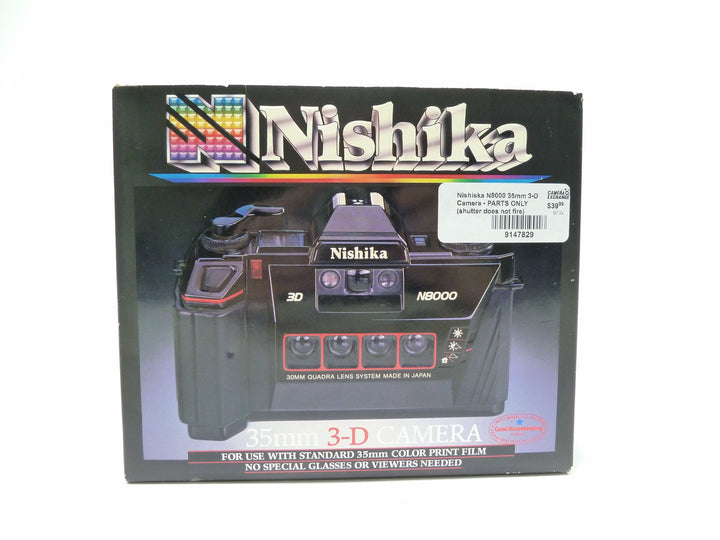 Nishika N8000 35mm 3-D Camera - PARTS ONLY (shutter does not fire) 35mm Film Cameras - 35mm Point and Shoot Cameras Nishika 9147829