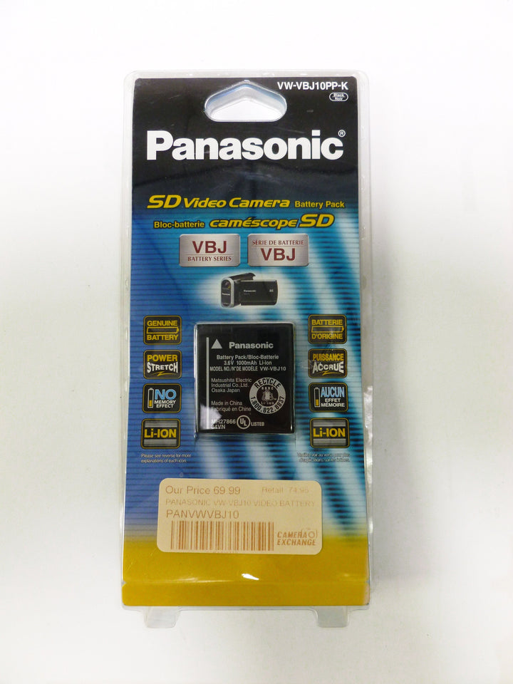 Panasonic VW-VBJ10 Video Battery Video Equipment Panasonic PANVWVBJ10