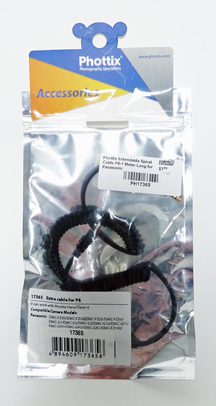 Phottix Extendable Spiral Cable P6-1 Meter Long for Panasonic Remote Controls and Cables Phottix PH17365