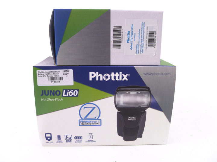 Phottix Juno Li60 Lithium Battery Hot Shoe Flash + Odin II Tx Combo for Nikon Flash Units and Accessories Hitec PH80314
