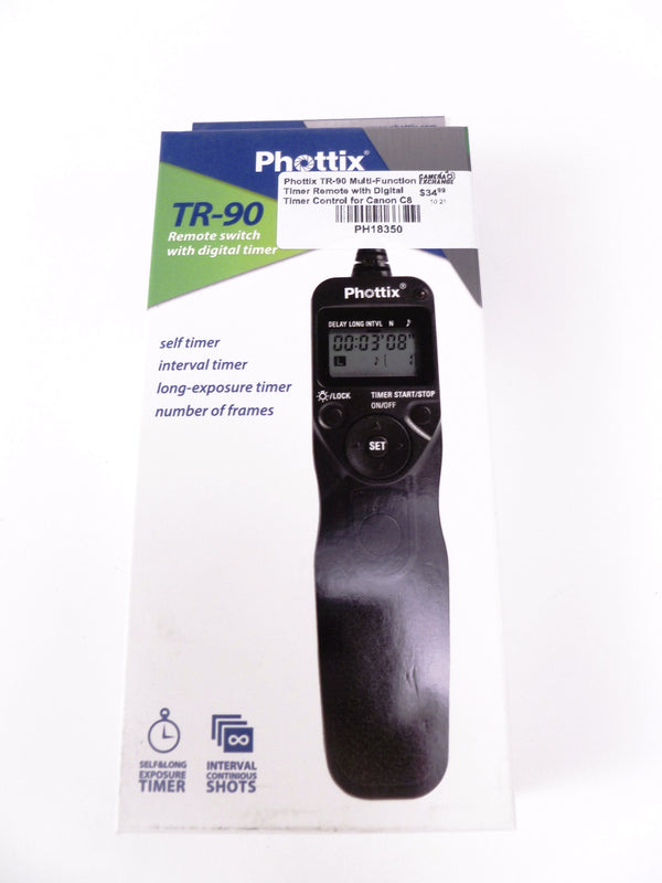 Phottix TR-90 Multi-Function Timer Remote with Digital Timer Control for Canon Remote Controls and Cables Phottix PH18350