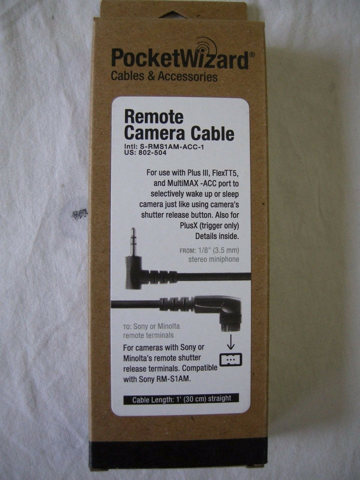 Pocket Wizard 802-504 S-RMS1AM-ACC-1 Sony Camera Cable "NEW", 802504 PocketWizard PocketWizard PW802504