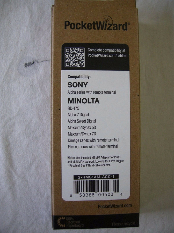 Pocket Wizard 802-504 S-RMS1AM-ACC-1 Sony Camera Cable "NEW", 802504 PocketWizard PocketWizard PW802504
