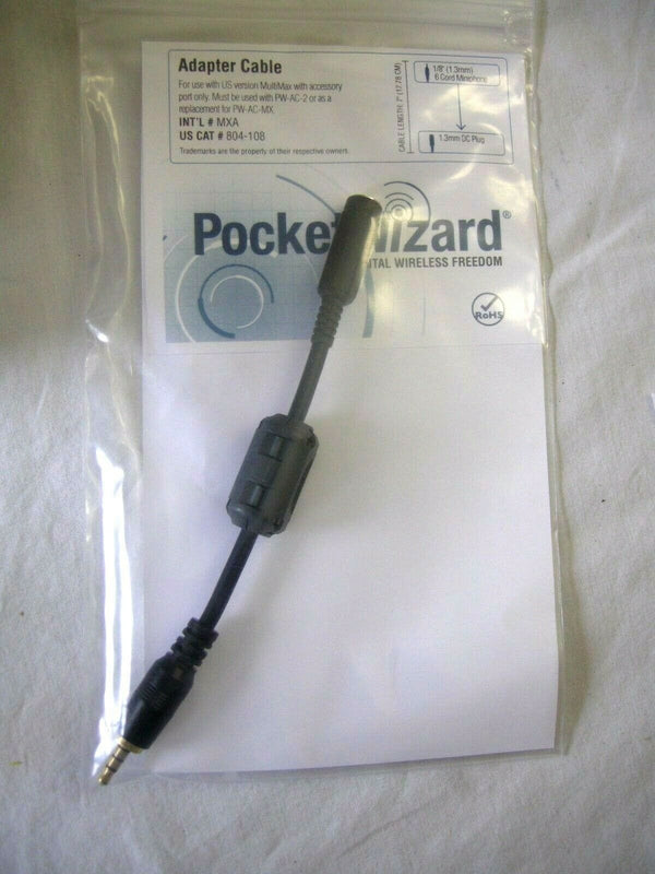 Pocket Wizard 804-108 MXA 1/8th inch Miniphone to 1.3mm DC Plug  "NEW", 804108 PocketWizard PocketWizard PW804108