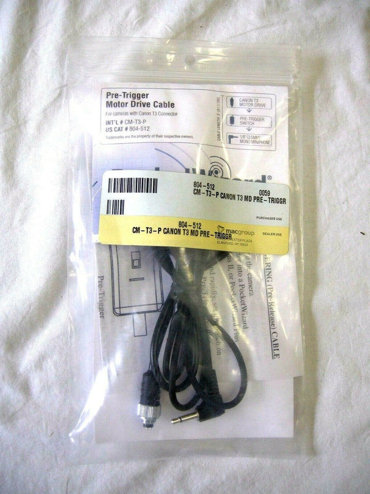 Pocket Wizard 804-512 CM-T3-P Canon T3 Pre Trigger Motor Drive Cable , 804512 PocketWizard PocketWizard PW804512