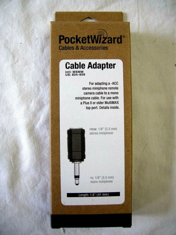 Pocket Wizard 804-609 MSMM Adapter for Stereo Miniphone - Mono Miniphone, 804609 PocketWizard PocketWizard PW804609