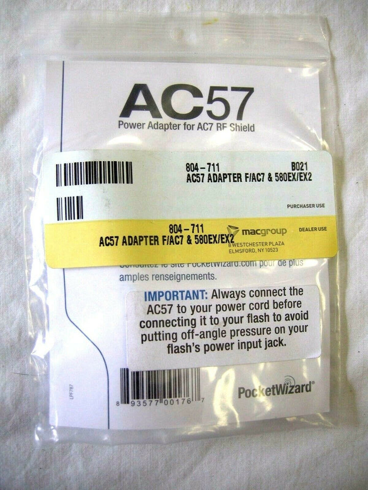 Pocket Wizard 804-711 AC57 Adapter for AC7 & Canon 580EX & EX2 "NEW", 804711 PocketWizard PocketWizard PW804711