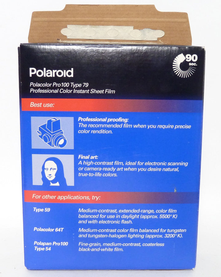 Polaroid Polacolor Pro100 4x5 Type 79 5 Sheets - Expired March 1997 Film - Instant Film Polaroid 617833