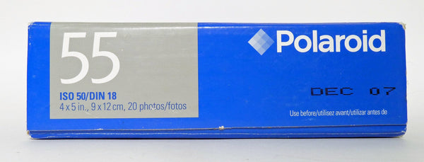 Polaroid Type 55 Box of 20 Unopened - Dated Dec 2007 Film - Instant Film Polaroid P600756