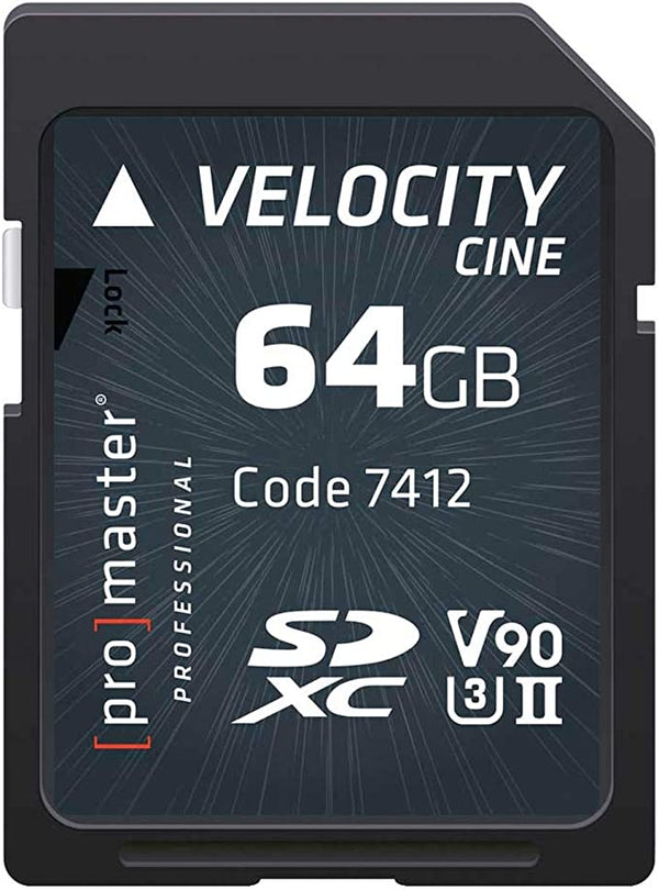 Promaster 64GB SDXC Velocity CINE USH-II Memory Card Memory Cards Promaster PRO7412