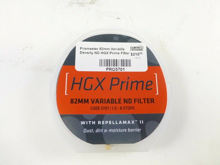 Promaster 82mm Variable Density ND HGX Prime Filter with Repellamax II - NEW! Filters and Accessories Promaster PRO5701