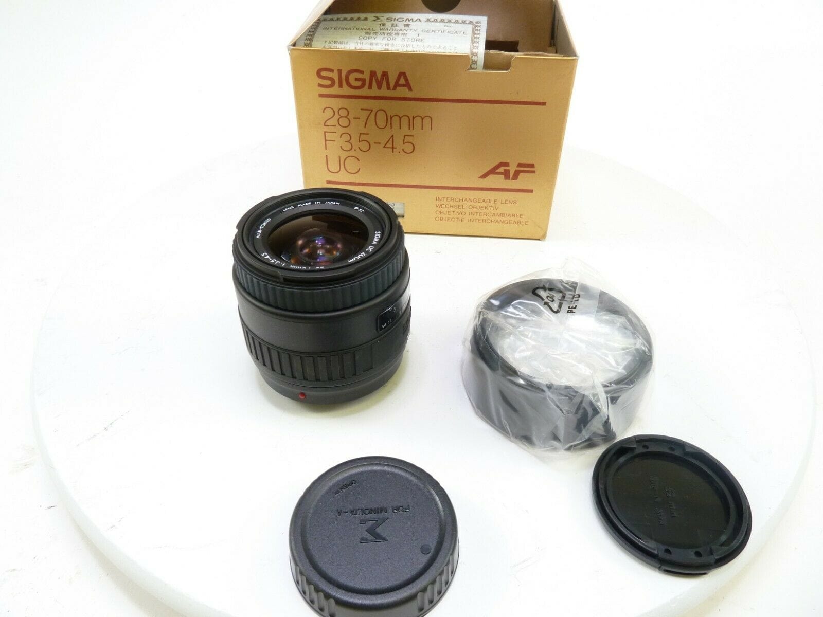 Sigma 28-70 f3.5-4.5 UC Zoom Minolta and Sony A AF Mount, OLD STOCK NEW IN  BOX