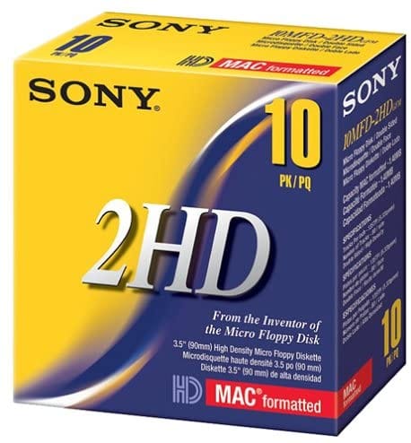 Sony 2HD 10 Pack 3.5 Floppy Disks Memory Cards Sony SONY2HD10PK