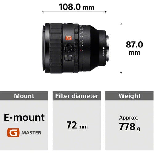 Sony FE 50mm f/1.2 GM Lens Lenses - Small Format - Sony E and FE Mount Lenses Sony SONYSEL50F12GM