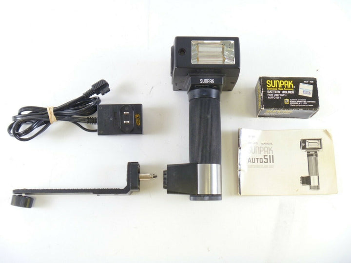 Sunpak Auto 511 Thyristor Flash with AC, Extra Battery Tray, and Manual, in EC. Flash Units and Accessories - Handle Mount Flash Units Sunpak 12754134