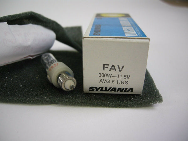 Sylvania Tungsten Halogen Lamp FAV 100W 11.5V Avg.6 Hrs. NOS Lamps and Bulbs Various GE-FAV