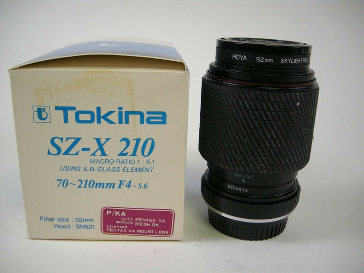 Tokina SZ-X 210 Macro Ratio 1:5.1 70-210 f4-5.6 P/KA Mt. Lens Lenses - Small Format - K Mount Lenses (Ricoh, Pentax, Chinon etc.) Tokina 52313004