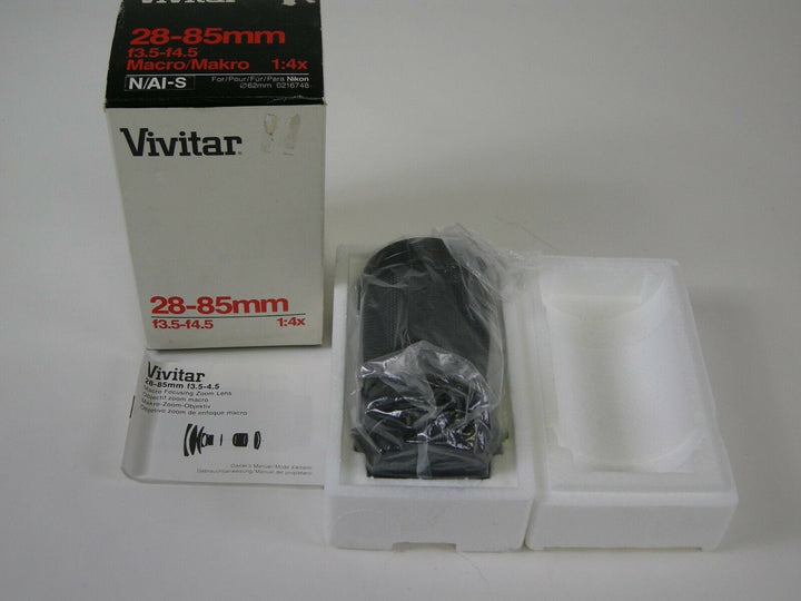 Vivitar 28-85mm f3.5-4.5 4x Lens Nikon Ai-S Mt. w/ caps, filter and original box Lenses - Small Format - Nikon F Mount Lenses Manual Focus Vivitar 52311817