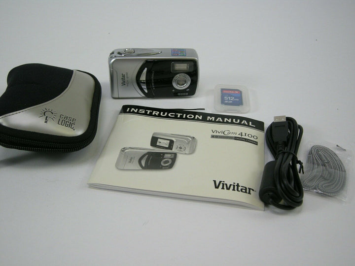 Vivitar ViviCam 4100 4.0MP Digital Camera - Black Silver Digital Cameras - Digital Point and Shoot Cameras Vivitar 523110513